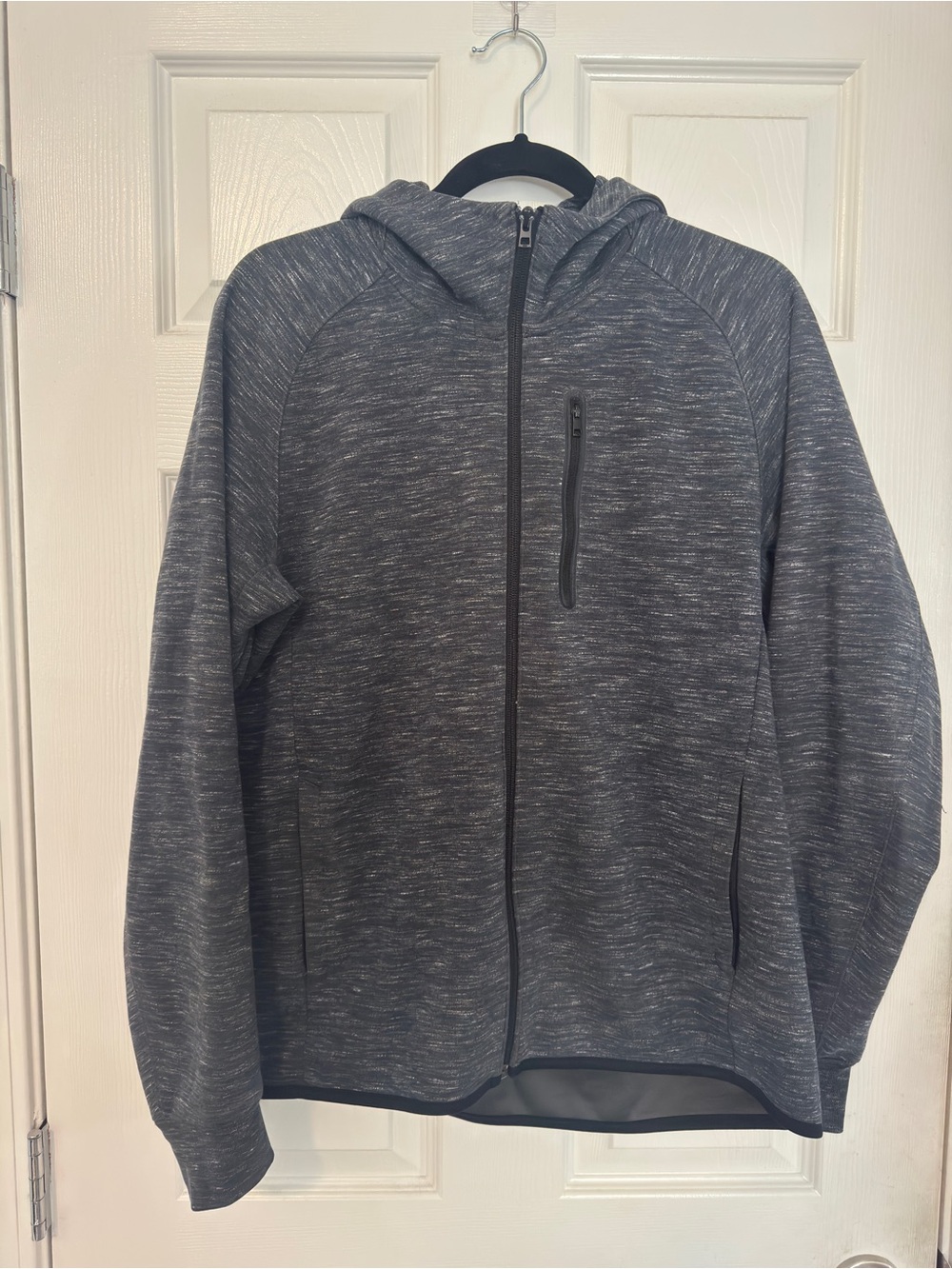 Uniqlo Heathered Charcoal Zip-Up Hooded Jacket